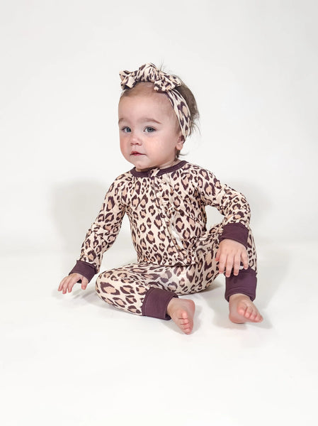 Classic Leopard Convertible LS Zip Pajamas