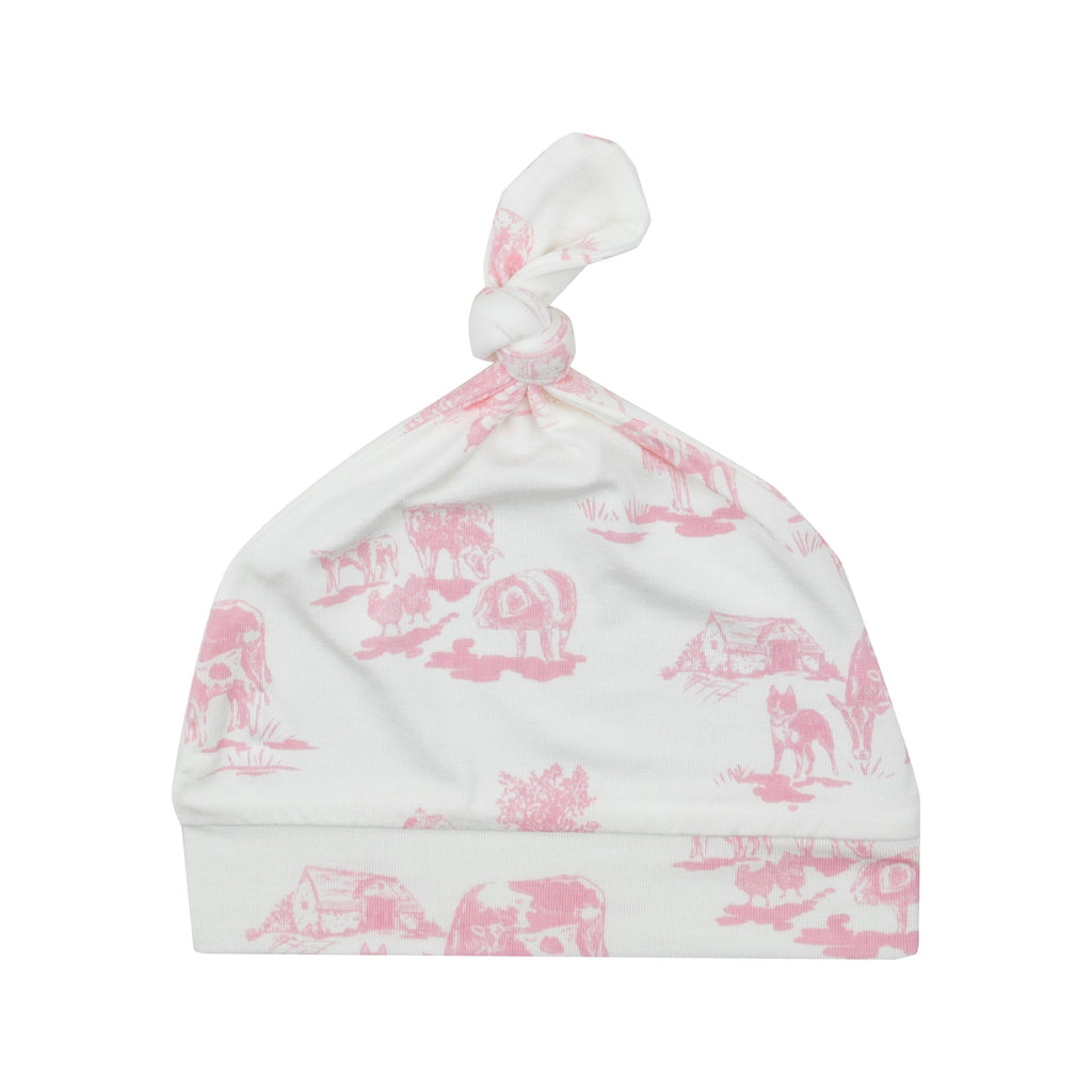 Farm Toile Pink Knotted Hat