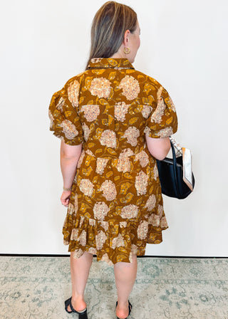 Hydrangea Brown Tiered Dress