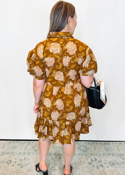Hydrangea Brown Tiered Dress