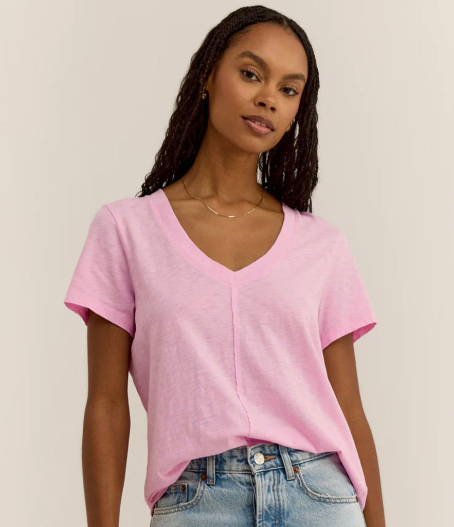 Asher V-neck Tee In Hibiscus