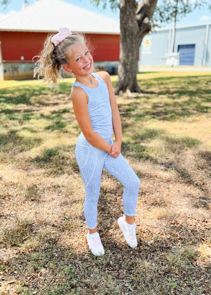 Blue Mini Floral Active Leggings
