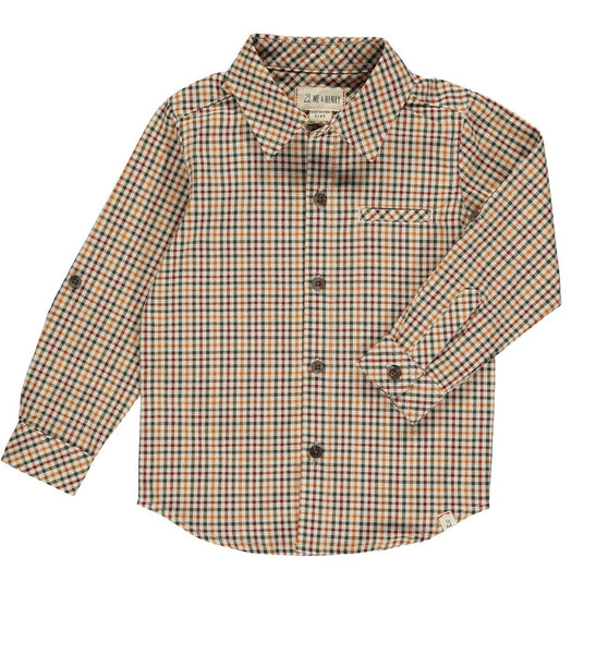 Atwood Woven Shirt- Navy/Gold