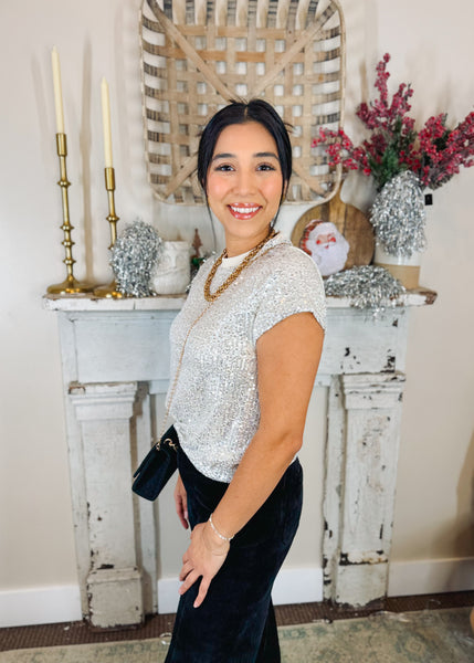 Holly Sequin Twist top