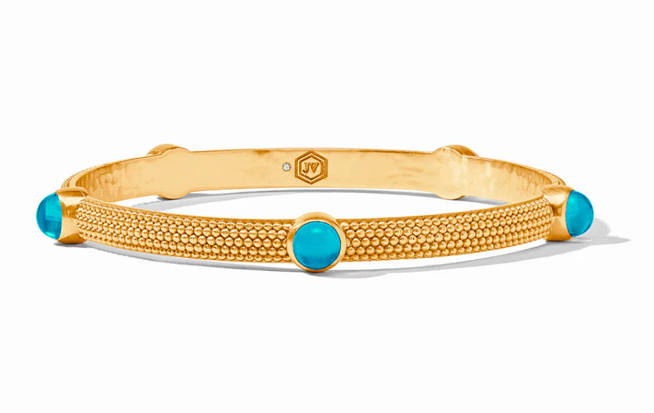 Cabochon Bangle-Iridescent London Blue