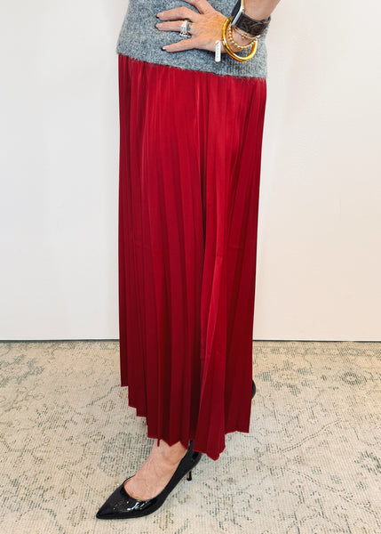 Townes Pleated Skirt - Red