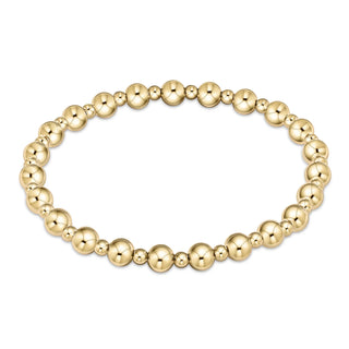 classic grateful pattern 5mm bead bracelet - gold