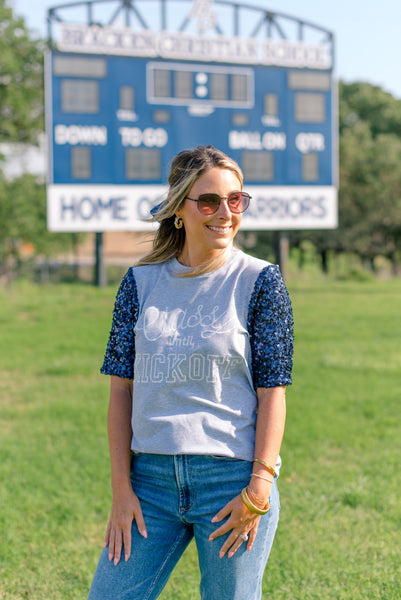 Classy Until Kickoff in Grey & Navy