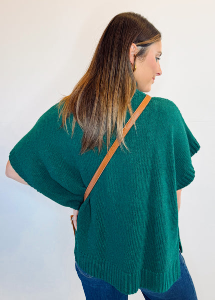 Claude Cable Knit Sweater in Green