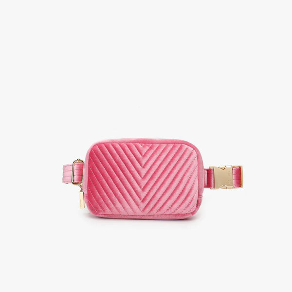 Aerin Velvet Belt Bag- Hot Pink