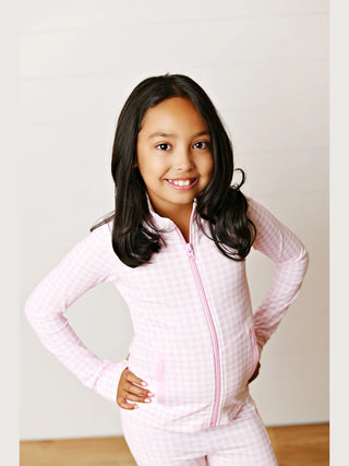 Pink Gingham Active Jacket
