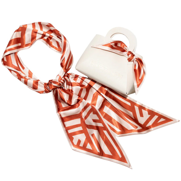 Game Day Accessory Scarf in Burnt Orange & Cream