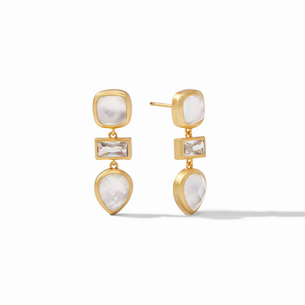 Antonia Tier Earring- Iridescent Clear Crystal