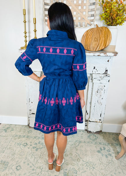 Medallion Embroidered Dress