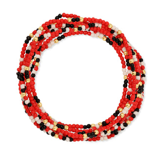 2mm Stretch Seed Bead Bracelets with Gold Bead Accents