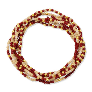 2mm Stretch Seed Bead Bracelets with Gold Bead Accents