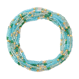 2mm Stretch Seed Bead Bracelets with Gold Bead Accents