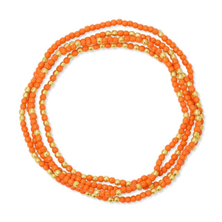 2mm Stretch Seed Bead Bracelets with Gold Bead Accents