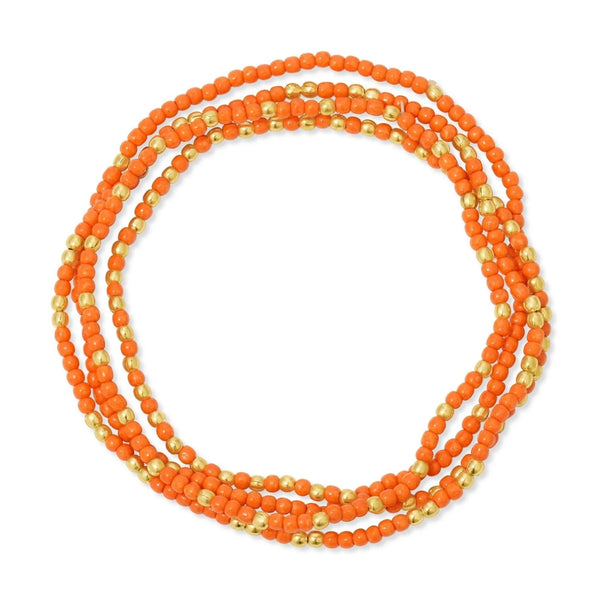 2mm stretch seed beed bracelets with gold bead accents