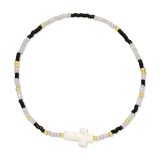 Miyuki Delica Stretch Bracelets with Shell Cross