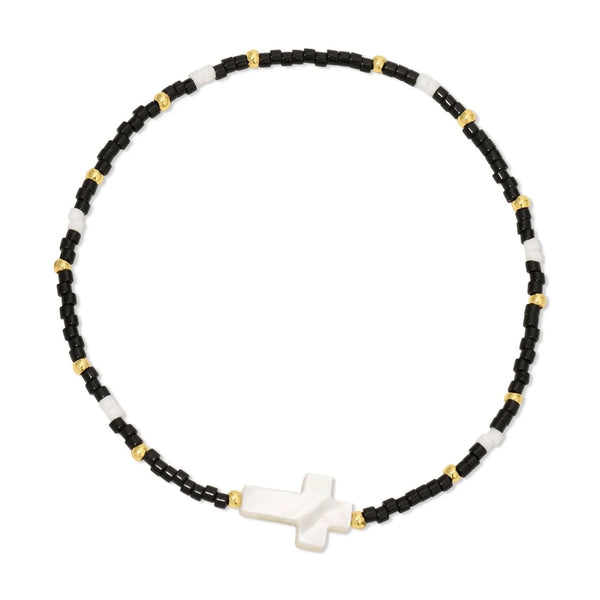Miyuki Delica Stretch Bracelets with Shell Cross