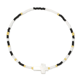 Miyuki Delica Stretch Bracelets with Shell Cross