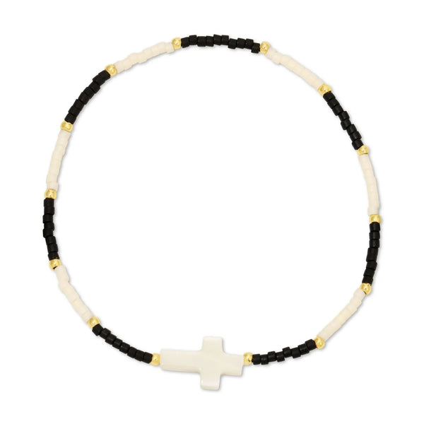 Miyuki Delica Stretch Bracelets with Shell Cross