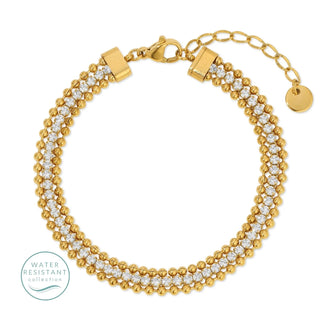 Triple Layer CZ and Bead Chain Bracelet