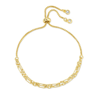 Double Round and Link Chain Pulley Bracelet