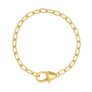 Oval Link Chain Bracelet with Large Heart Clasp