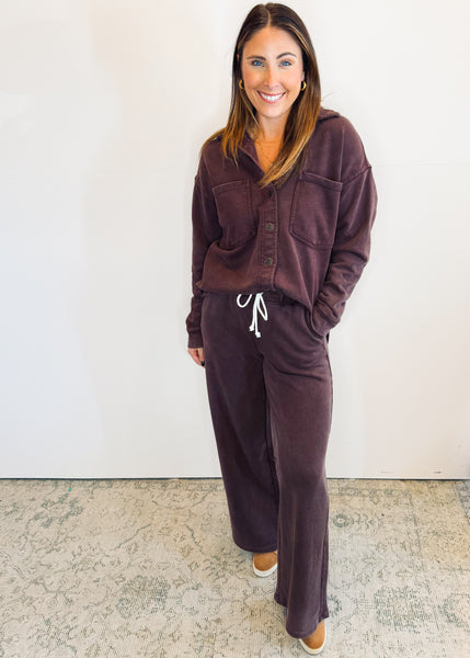 HUNTER KNIT PANT In Chocolate Cherry