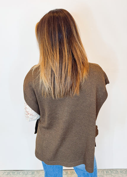 Tye Sweater Vest in Brown