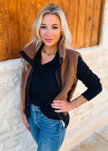 Hailey Vest in Dark Tan