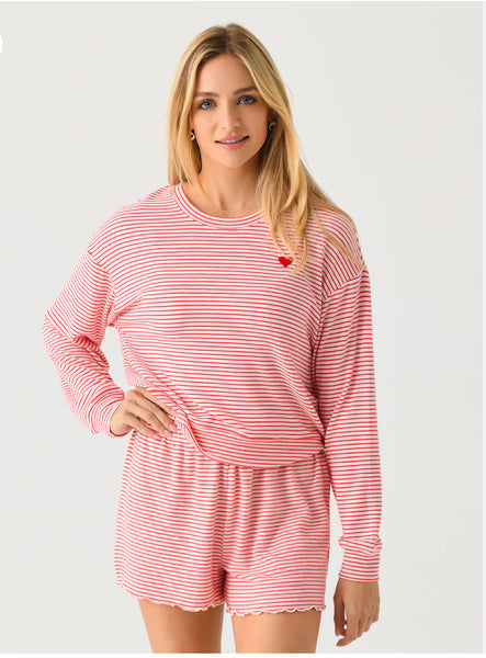 Bisous Stripe Heart Top