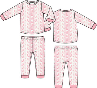 Ballet Shoes Ribbon Stripe Long Sleeve Loungewear Set
