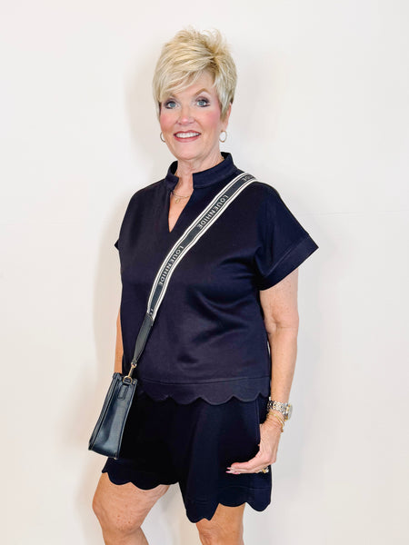Black Scalloped Matching Set