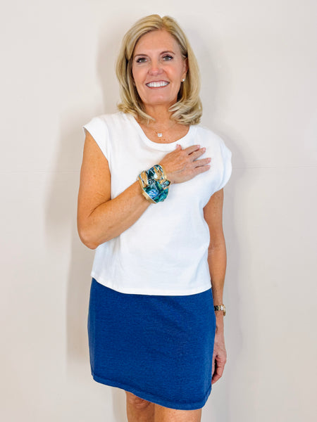 Gail Jersey Denim Mini Skirt