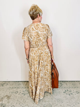 Neutral Summer Palm Dress