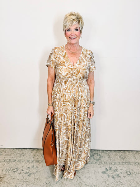Neutral Summer Palm Dress