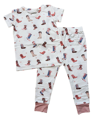 Buckarette Boots Short Sleeve Loungewear Set