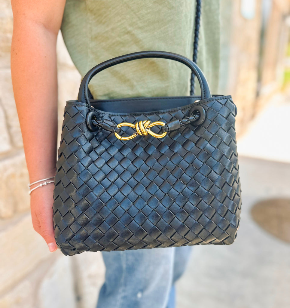 The Val Woven Purse in Black