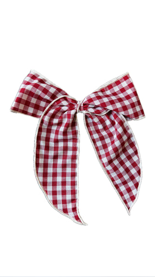 King Gingham Fabric Bow (Assorted Colors)