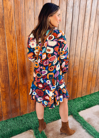 Fall Blooms Dress - Hunter