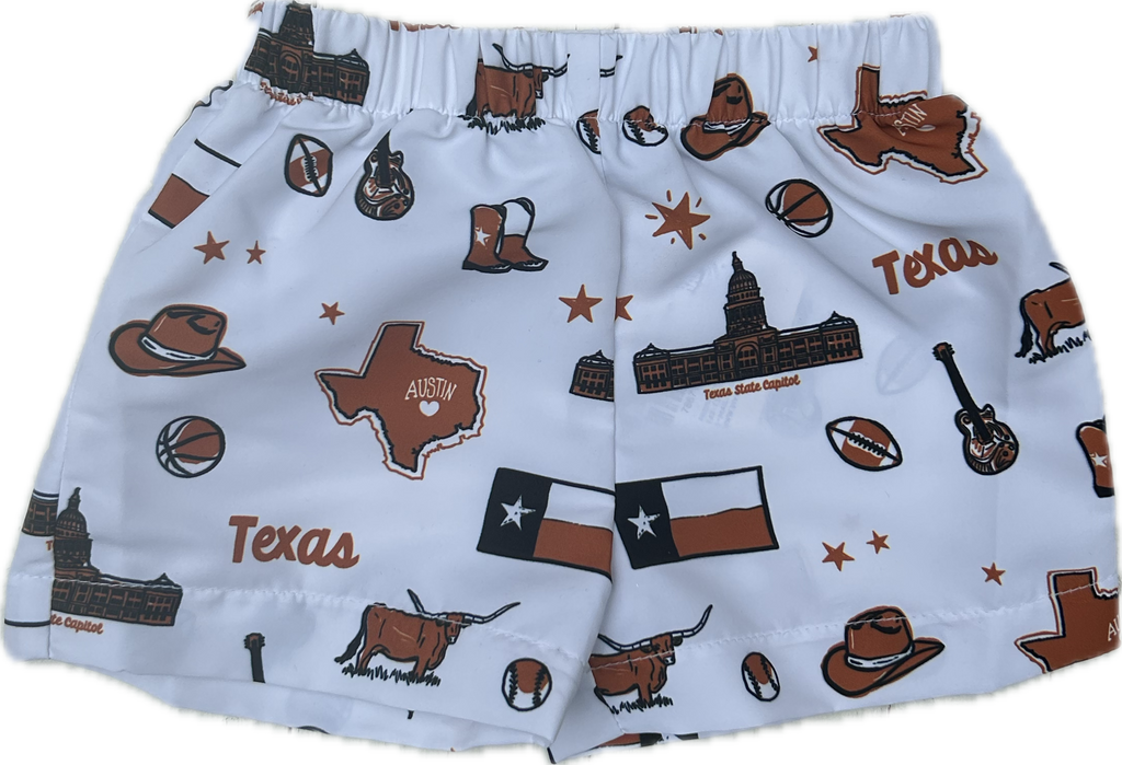 Austin TX Burnt Orange Printed Short