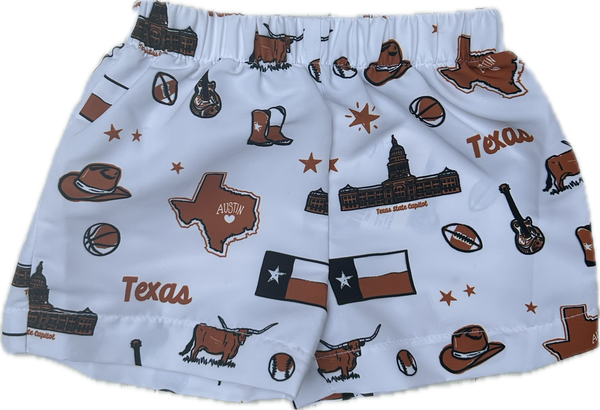 Austin TX Burnt Orange Printed Short