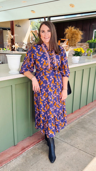 Horsing Around Dress - Blue