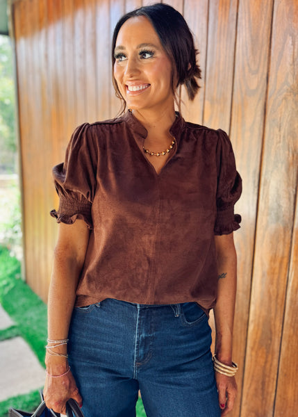 Suede Top - Chocolate