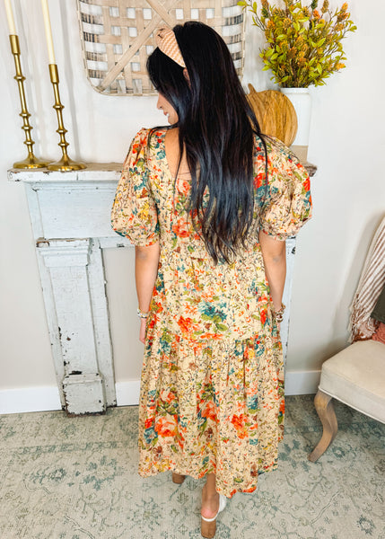 Floral Eyelet Midi Dress