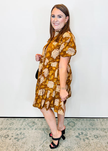 Hydrangea Brown Tiered Dress