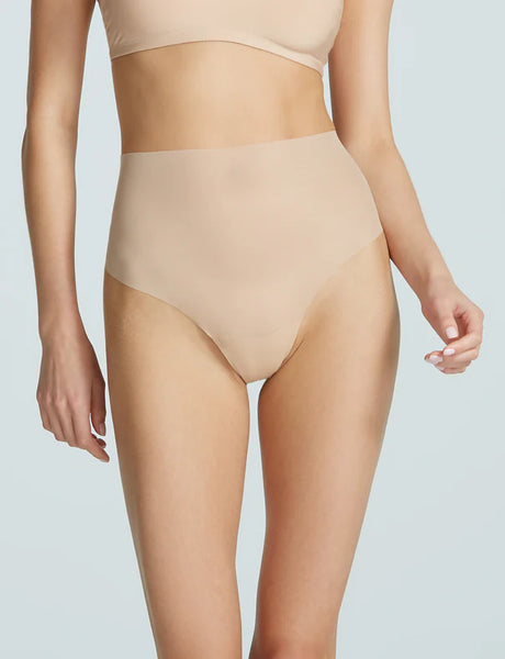 Featherlight Control Thong in Beige